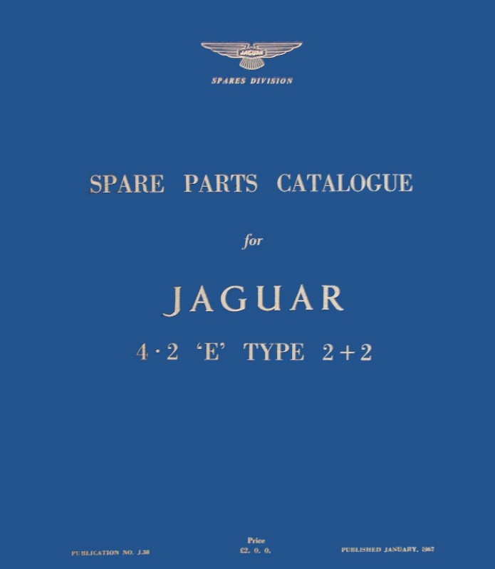 ... Jaguar E-Type Series 1 4.2 2+2 Parts Catalog J.38