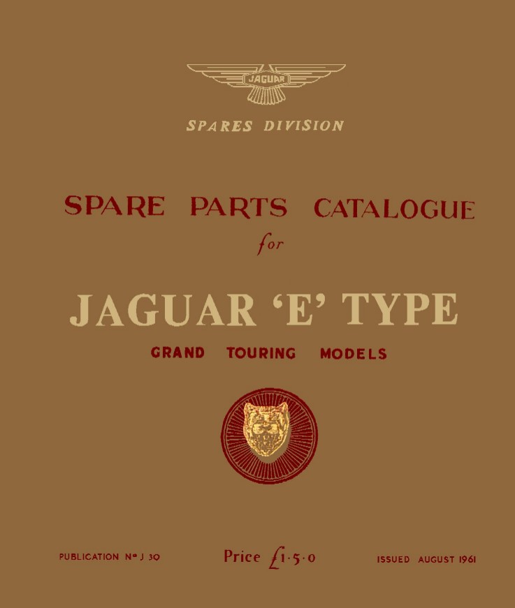 Jaguar E-Type 3.8 Parts Catalog J.30